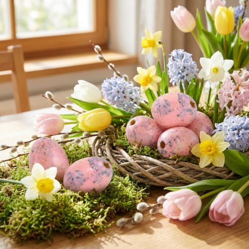 Quail Eggs Light Pink 3cm Blown Out Eggs Spring Decoration 50 Pcs | Floristik24.co.uk