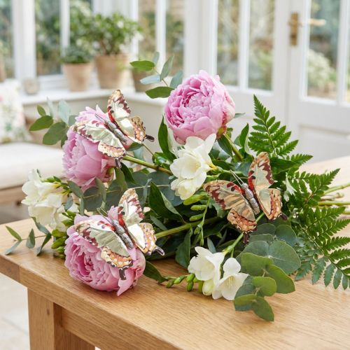 Butterfly Gold shiny on clip 12 pcs | Floristik24.co.uk