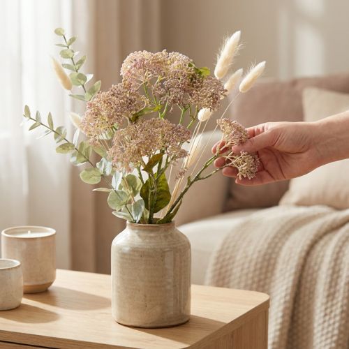 Product Deco branch stone crop light pink 58cm