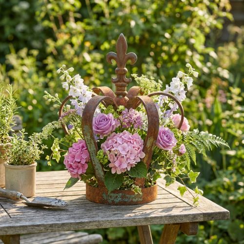 Vintage decoration crown rust metal decoration Ø20cm H28cm | Floristik24.co.uk