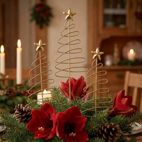 Christmas pine tree flower pin metal 30cm 6 pcs | Floristik24.co.uk