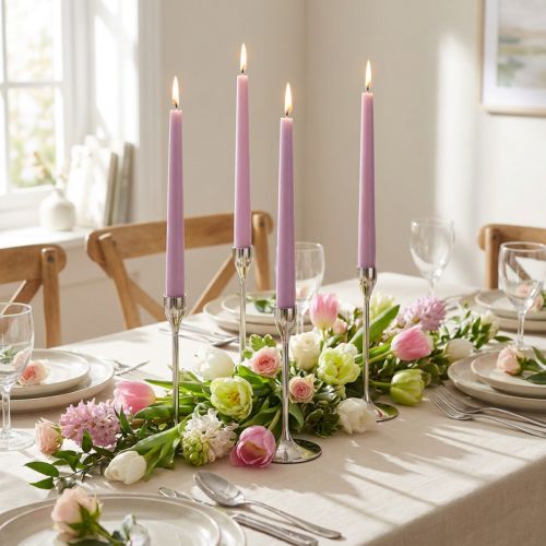 Taper Candles Wenzel Candles Lilac 250/23mm 12 Pcs | Floristik24.co.uk