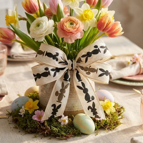Gift ribbon Easter ribbon with wire 25mm 18m | Floristik24.co.uk