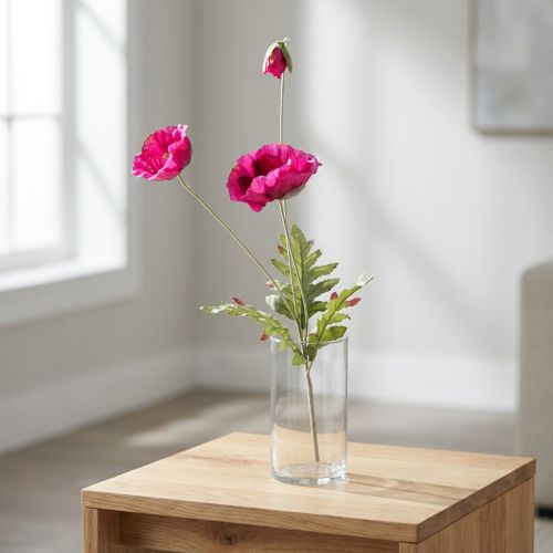 Artificial Poppies Decoration Silk Flowers Pink 70cm | Floristik24.co.uk