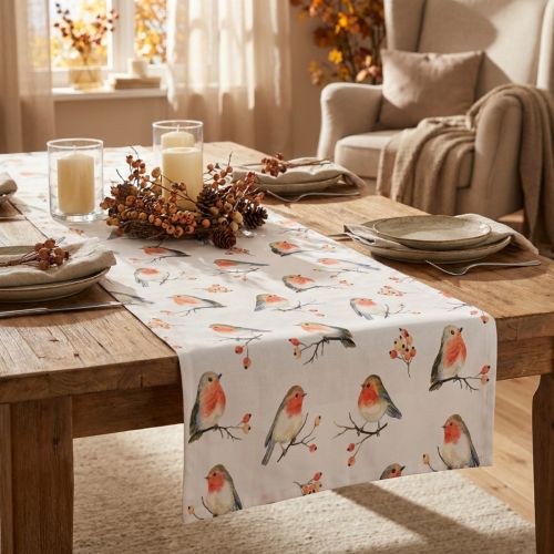 Product Table runner autumn table ribbon robin 40x150cm