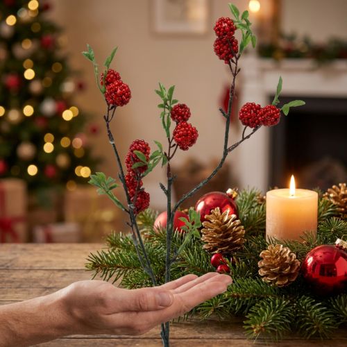 Berry branch Artificial Christmas branch Mulberries 63cm | Floristik24.co.uk