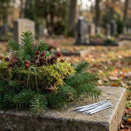 Product Ivy Needles 40mm Galvanized Plant Needles Funeral Flowers 400g
