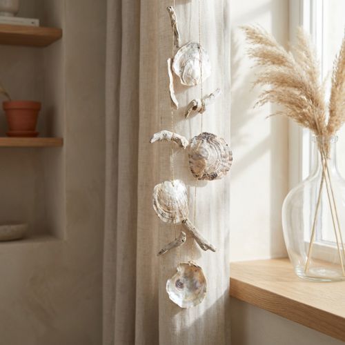 Capiz Garland Mother of Pearl Shell Garland Driftwood L106cm | Floristik24.co.uk