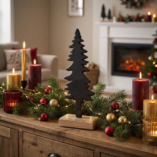 Christmas decoration Christmas tree wood metal table decoration H27cm | Floristik24.co.uk