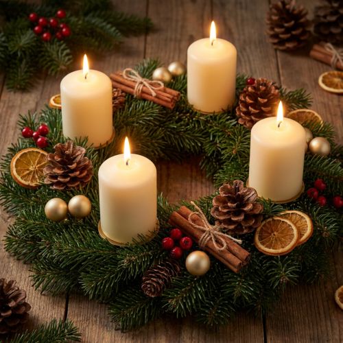 Pillar candles cream Advent candles small 70/50mm 24 pcs | Floristik24.co.uk