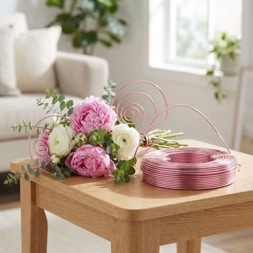 Aluminum wire Ø2mm 500g 60m in pink - Flexible, versatile for floristry, DIY and decoration | Floristik24.co.uk