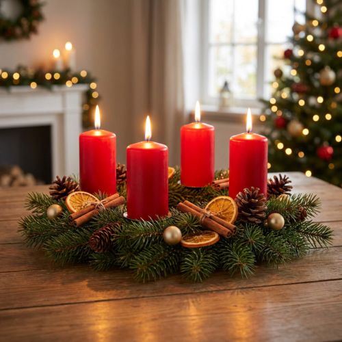 Pillar Candle 80/40 Red 24 pcs | Floristik24.co.uk