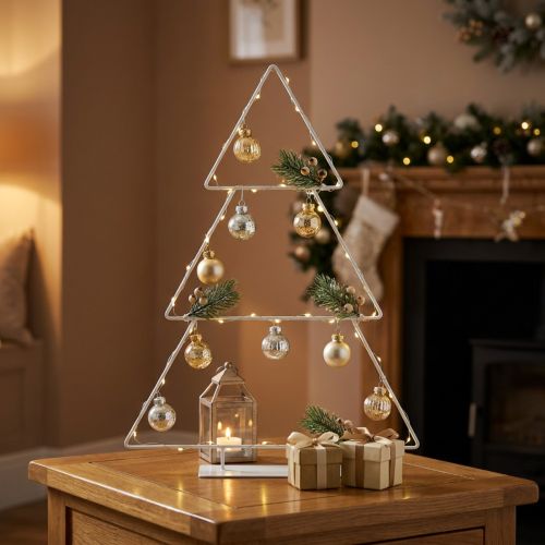 Christmas tree metal white for placing and decorating 41cm | Floristik24.co.uk