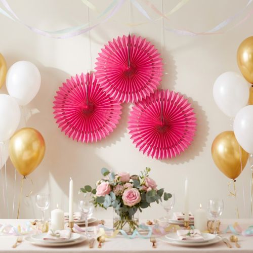 Party Deco honeycomb flower Pink Ø40cm 4pcs | Floristik24.co.uk