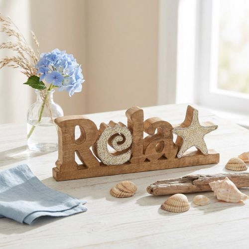 Product Maritime table decor “Relax” Mango wood 28×10cm