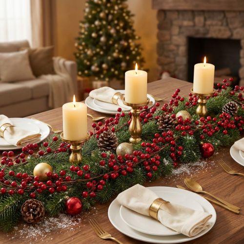 Product Christmas garland artificial berry garland red 180cm
