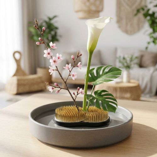 Hedgehog Kenzan Sun Moon Ikebana 110×65mm | Floristik24.co.uk