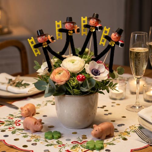 Chimney sweep flower stake decoration, New Year's Eve lucky charm, 17cm, 24 pieces | Floristik24.co.uk