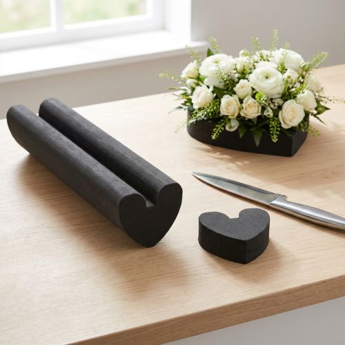 Oasis Black Ideal Floral Foam Heart Black 12x55cm | Floristik24.co.uk