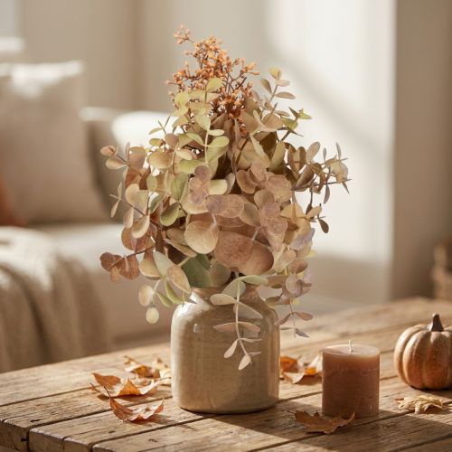 Artificial flower bouquet eucalyptus decoration 30cm with buds | Floristik24.co.uk