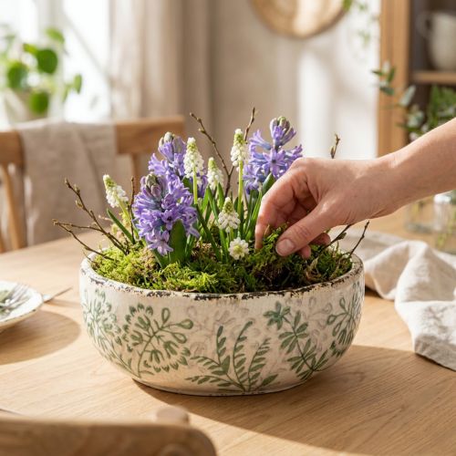 Rustic-style bowl with unique pattern, 20cm | Floristik24.co.uk