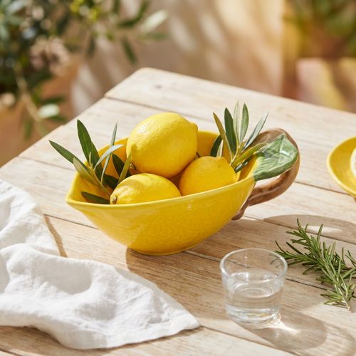 Decorative lemon bowl ceramic lemon bowl yellow 17×8cm | Floristik24.co.uk