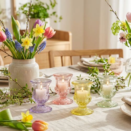 Candle holder glass colored glass candle holder Ø5cm H6cm 4pcs | Floristik24.co.uk