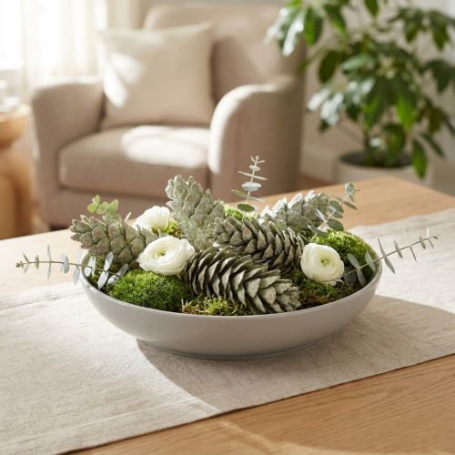 Strobus cones decoration apple green white washed 15-20cm 50 pcs | Floristik24.co.uk