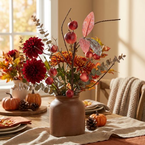 Product Artificial branch with apples for autumn and Christmas decoration