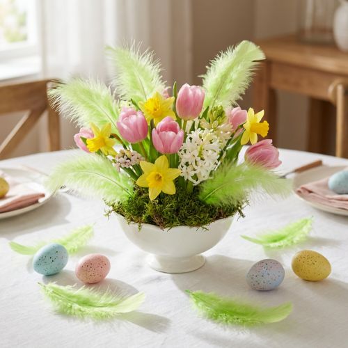 Feathers for crafting in light green feather decoration 5–10cm 20g | Floristik24.co.uk