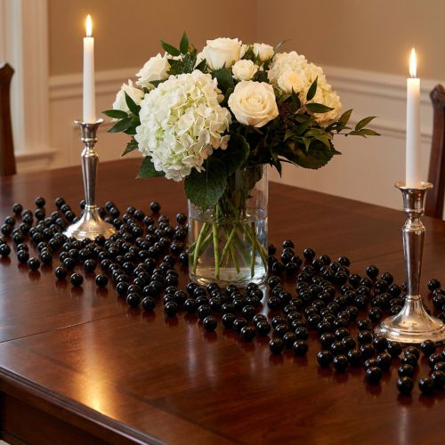 Decorative Beads Ø10mm Black 115 pcs | Floristik24.co.uk