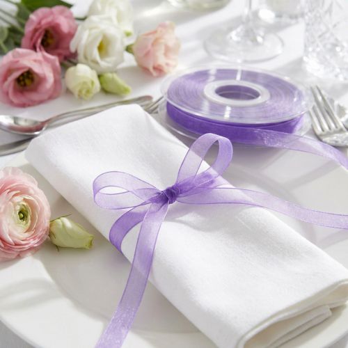 Organza ribbon gift ribbon purple ribbon selvedge 6mm 50m | Floristik24.co.uk