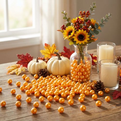 Decorative Beads Ø10mm Orange 115 pcs | Floristik24.co.uk