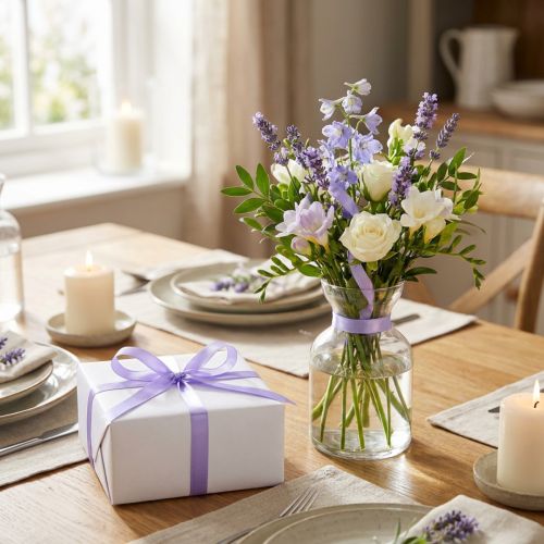Decorative ribbon light purple satin ribbon gift ribbon 6mm 50m | Floristik24.co.uk