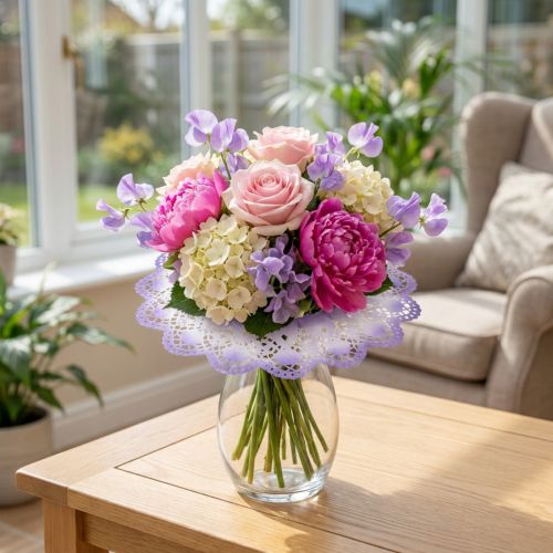 Paper lace flower bouquet holders Batik Mix 25pcs | Floristik24.co.uk