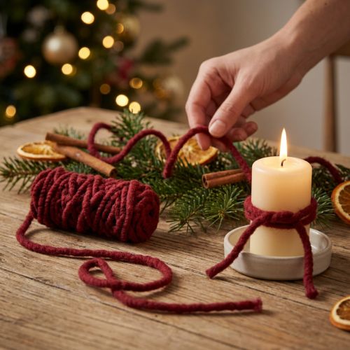 Felt cord fleece Mirabell 25m dark red | Floristik24.co.uk