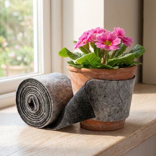 Product Two-tone wool felt pot hinge, grey/black, 15cm x 5m