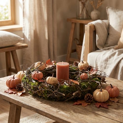 Decorative wreath moss wreath with bonsai branches natural Ø30cm | Floristik24.co.uk