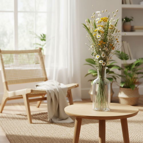 Product Dried flower bouquet, elegant dried flower bouquet for living room, 50cm