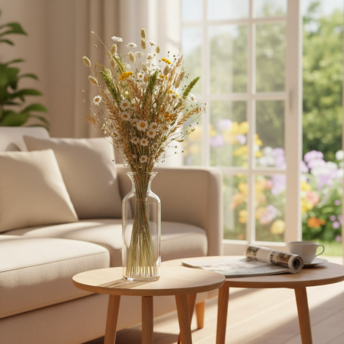 Product Dried flower bouquet, elegant dried flower bouquet for living room, 50cm