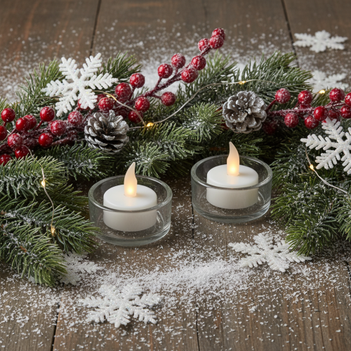 LED tea lights with battery Ø4cm for indoor use 6 pcs | Floristik24.co.uk