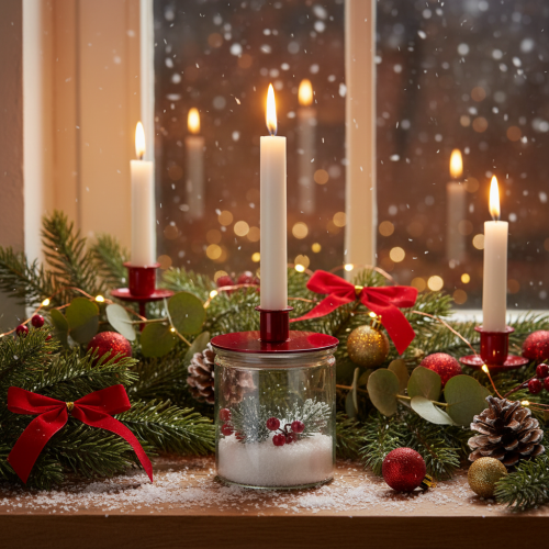 Glass Votive Holder Set, Clear Round Design, 12cm, Pack of 2 | Floristik24.co.uk