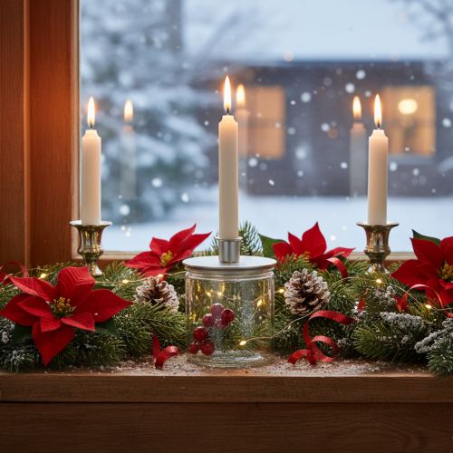 Glass Votive Holder Set, Clear Round Design, 12cm, Pack of 2 | Floristik24.co.uk