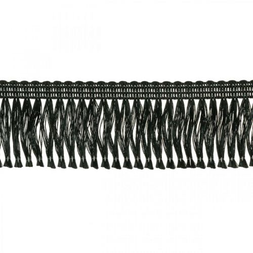 Fringe Ribbon, Cordonet Trim, Leonean Fringes Black W4cm L25m