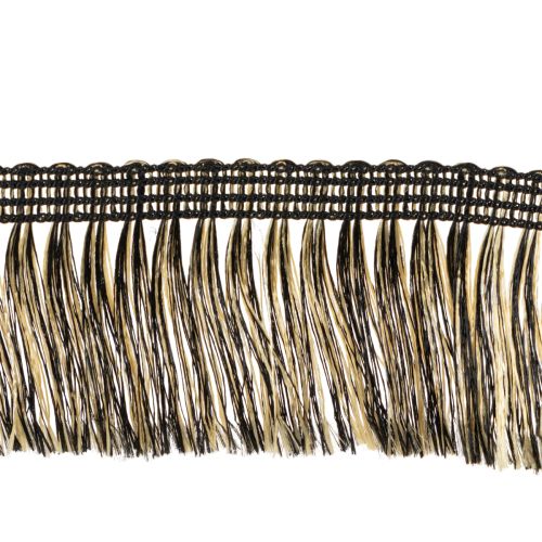 Black and gold fringed trim 4cm x 25m - Ideal for wreath decoration, mourning ribbon &amp; vintage accessories buy | Floristik24.co.uk