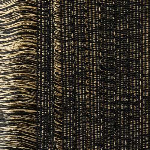 Black and gold fringed trim 4cm x 25m - Ideal for wreath decoration, mourning ribbon &amp; vintage accessories | Floristik24.co.uk