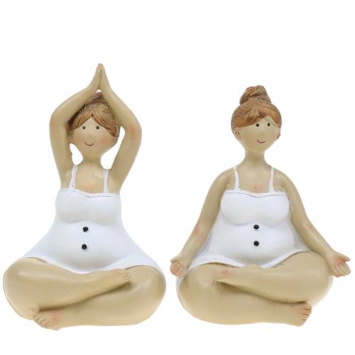 Floristik24 Yoga lady decoration figure 11cm 2pcs white