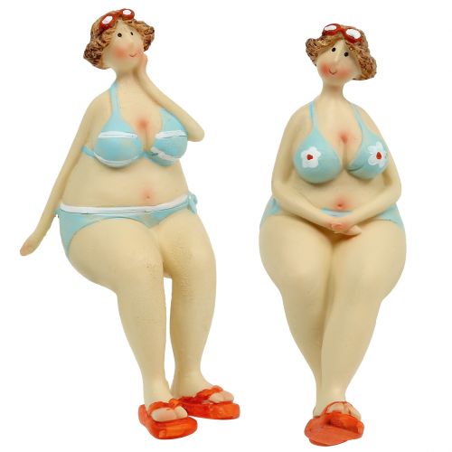 Floristik24 Women with bikini edge stool summer decoration 15cm 2pcs