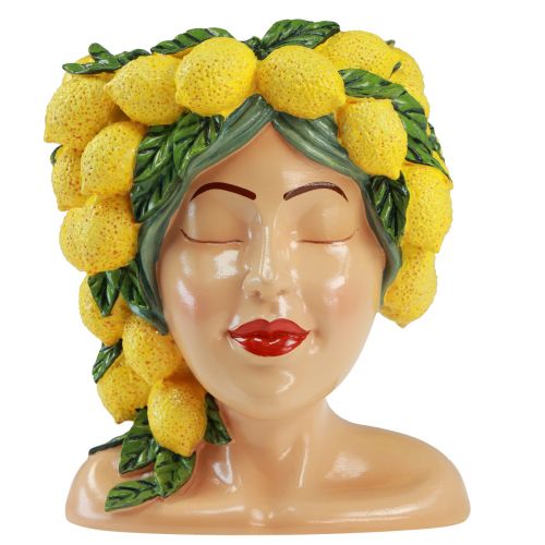 Product Woman bust plant pot lemon decoration Mediterranean H21.5cm