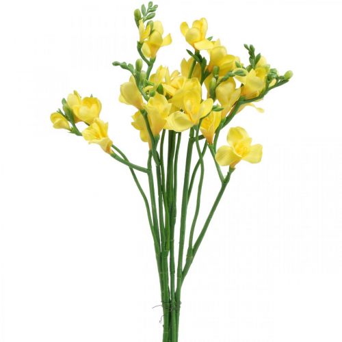 Floristik24 Freesias, artificial flowers, freesias in bunch yellow L64cm 6pcs